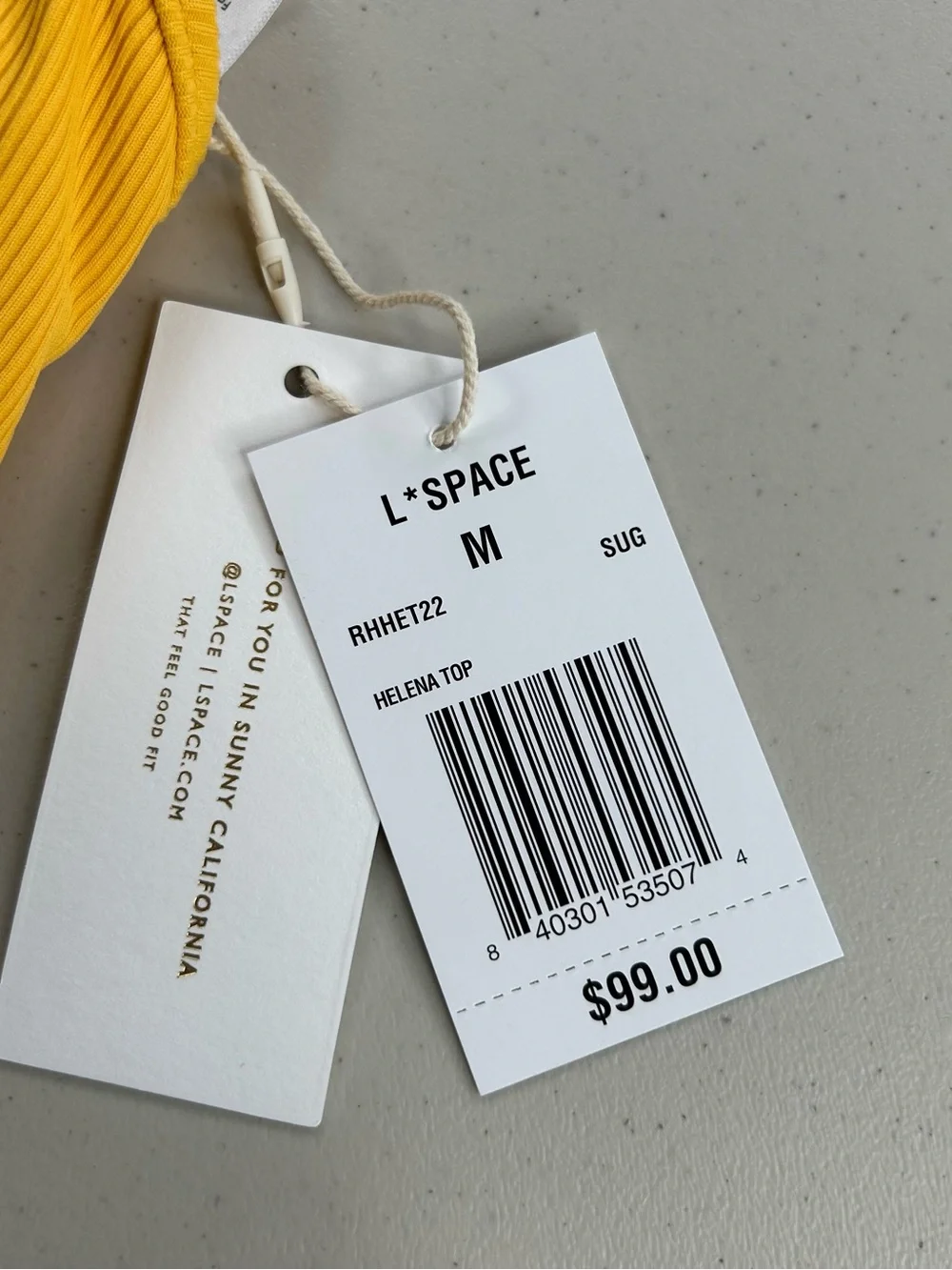 L*SPACE Helena Bikini Top Medium Ribbed V-Wire Swimwear Bachelorette Yellow new